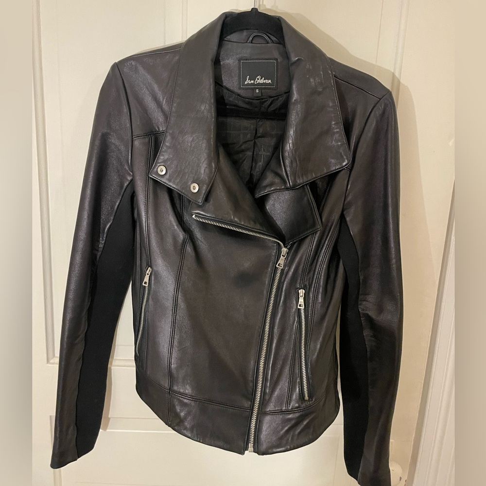 Sam Edelman Black Leather Moto Jacket – Size Small